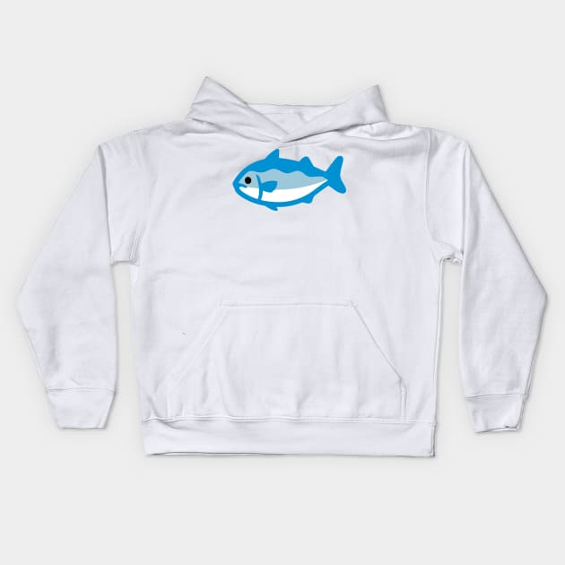 Blue Tuna Fish Emoticon Kids Hoodie by AnotherOne